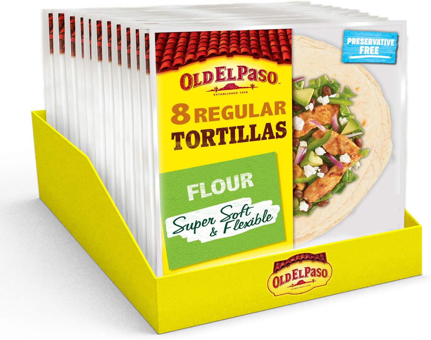 12 x Old El Paso 8 Regular Tortillas Flour 326G