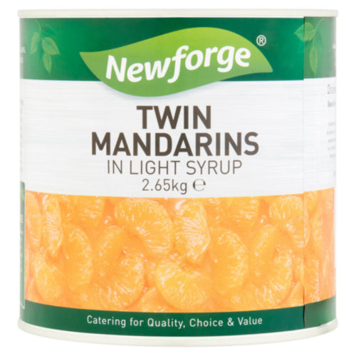 6 x Newforge Twin Mandarins In Light Syrup 2.65Kg