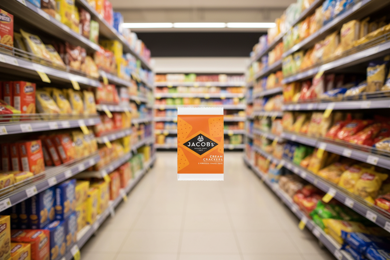 168 x Jacob's 2 Cream Crackers Cracker Snack Pack 15.5G