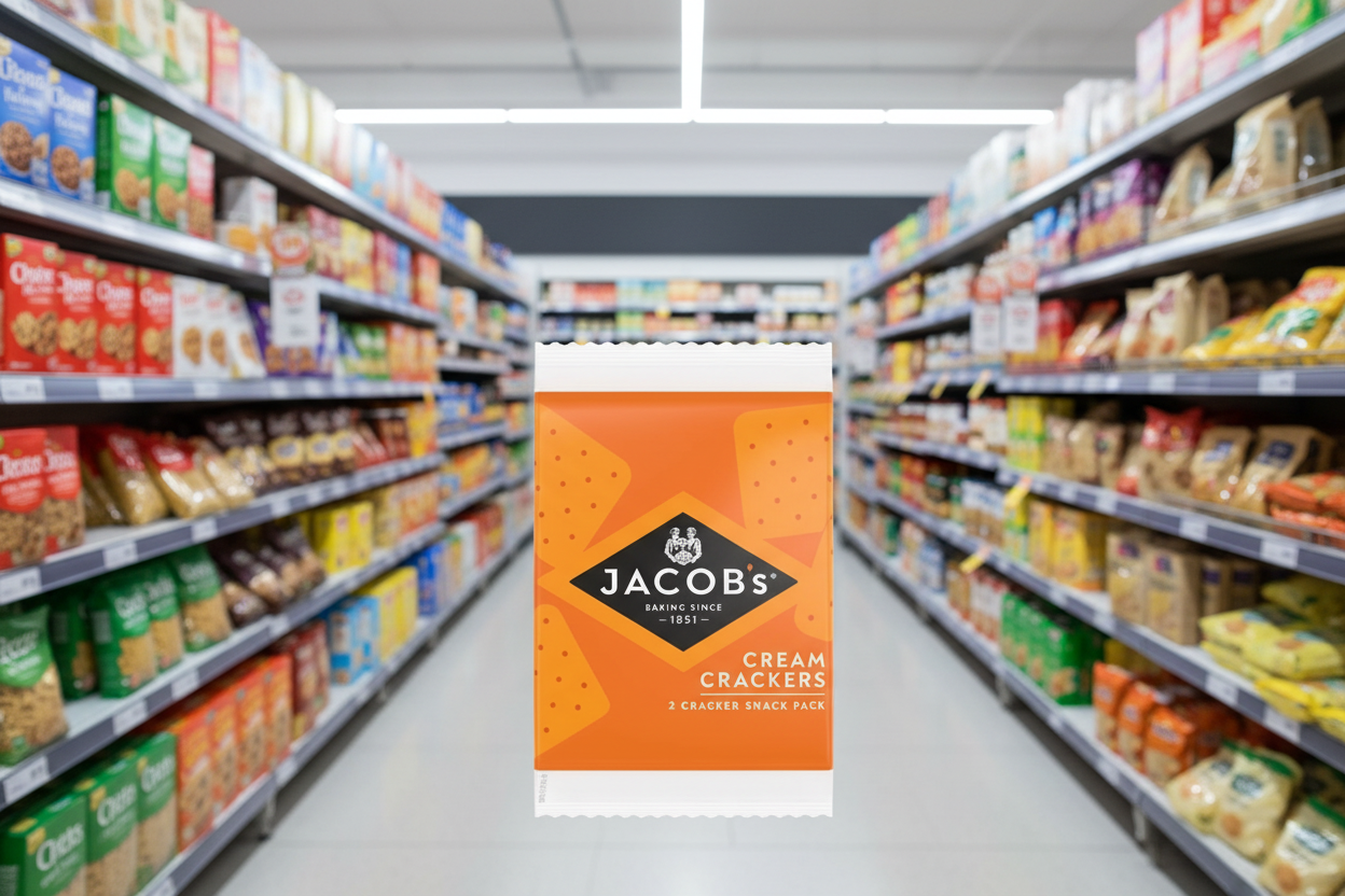 168 x Jacob's 2 Cream Crackers Cracker Snack Pack 15.5G