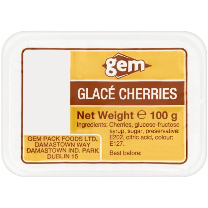 16 x Gem Glacé Cherries 100G