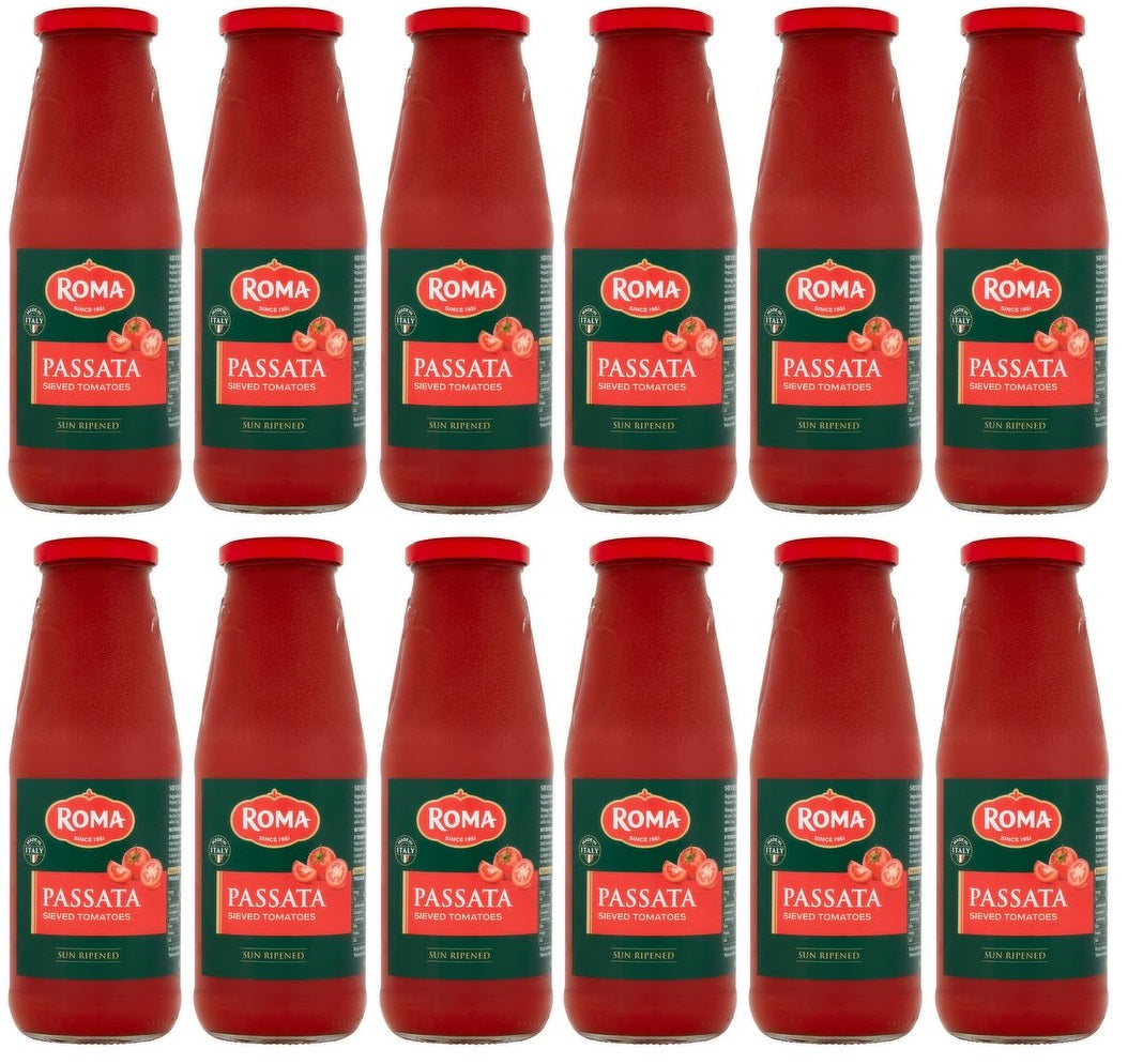 12 x Roma Passata Sieved Tomatoes 680G