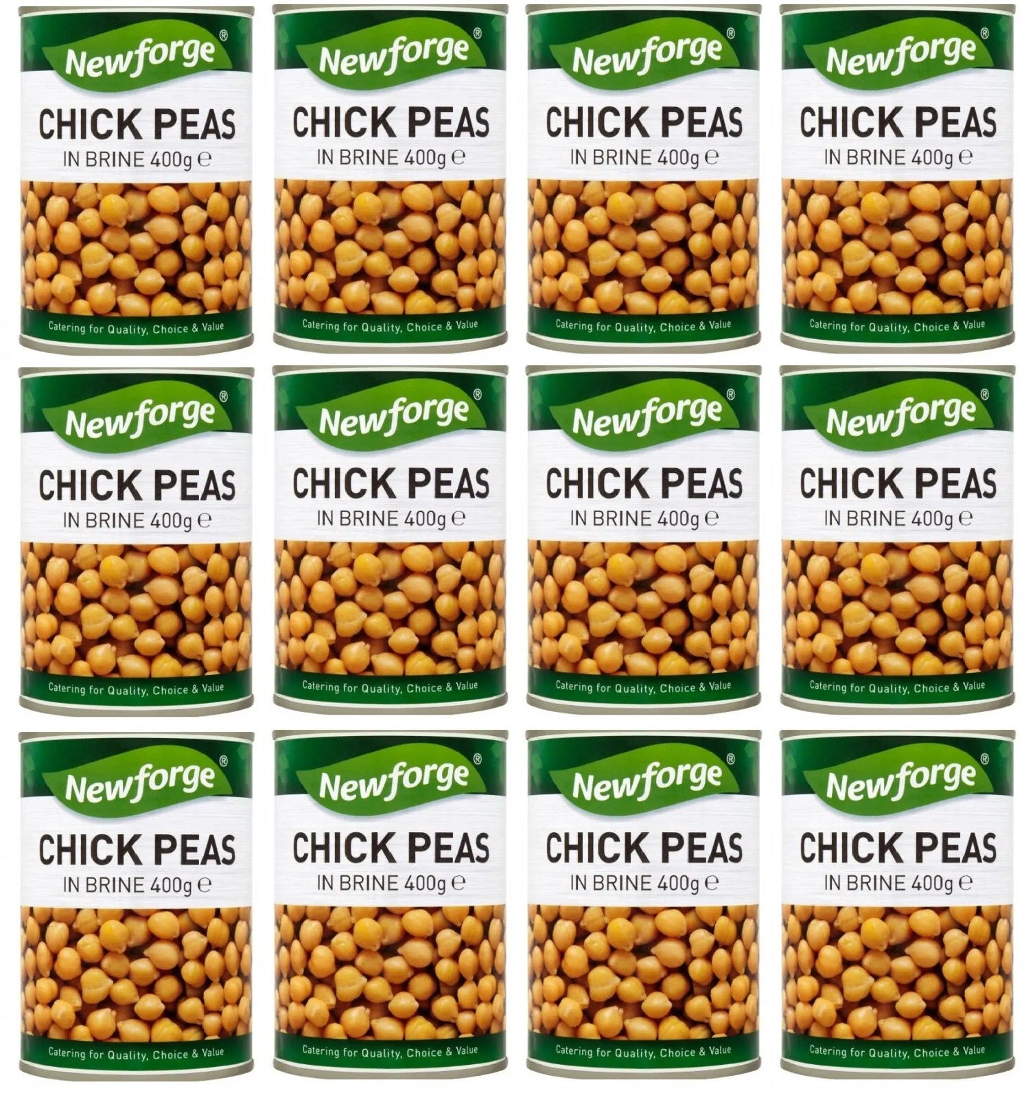 12 x Newforge Chick Peas In Brine 400G