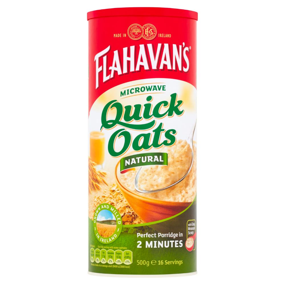 12 x Flahavan's Microwave Quick Oats Natural 500G