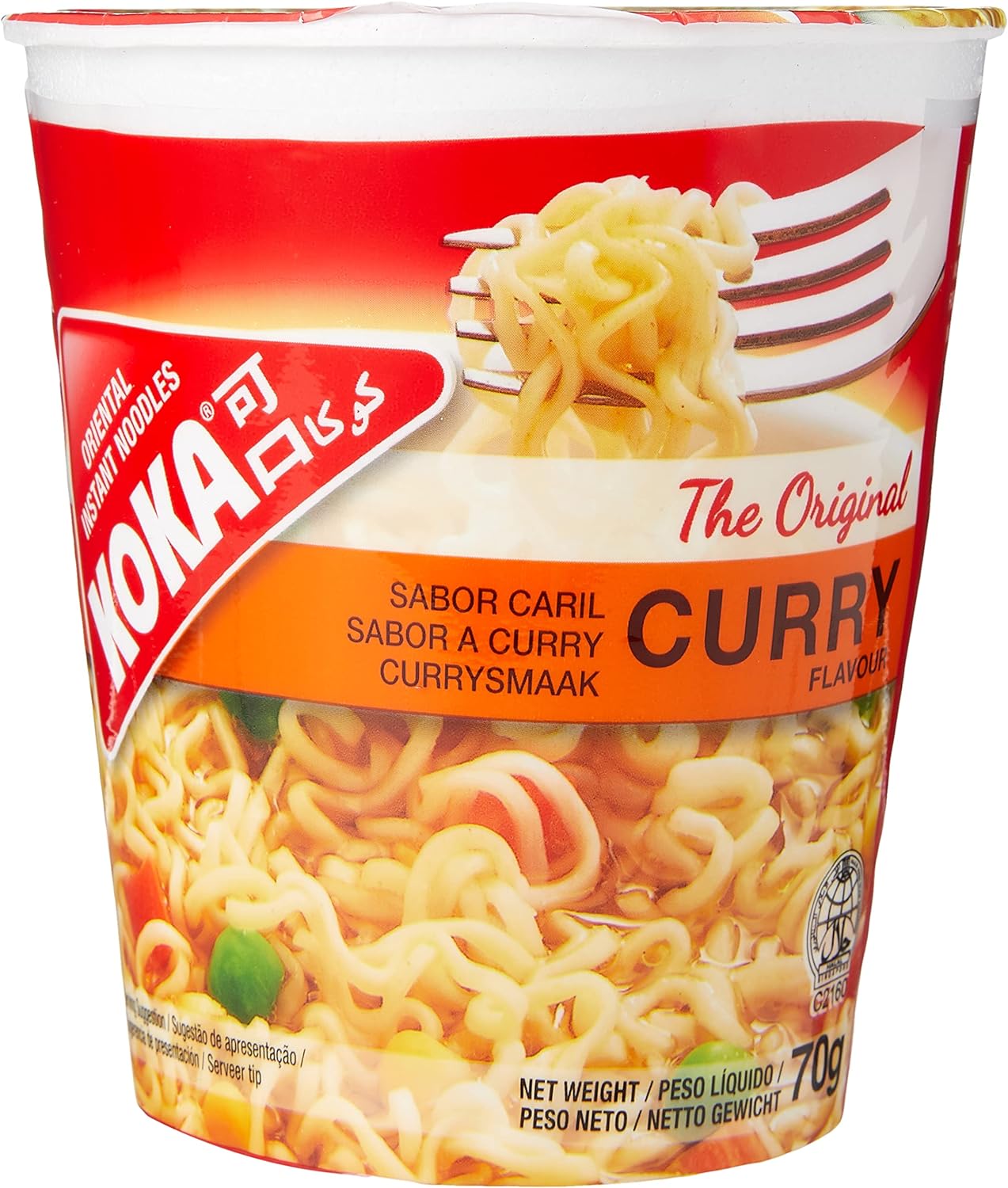 12 x Koka The Original Curry Flavour Oriental Instant Noodles 70G