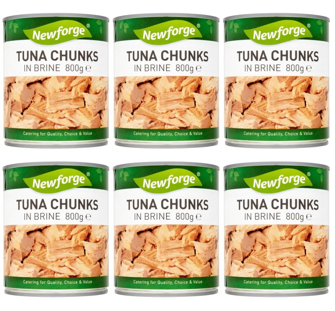 6 x Newforge Tuna Chunks In Brine 800G