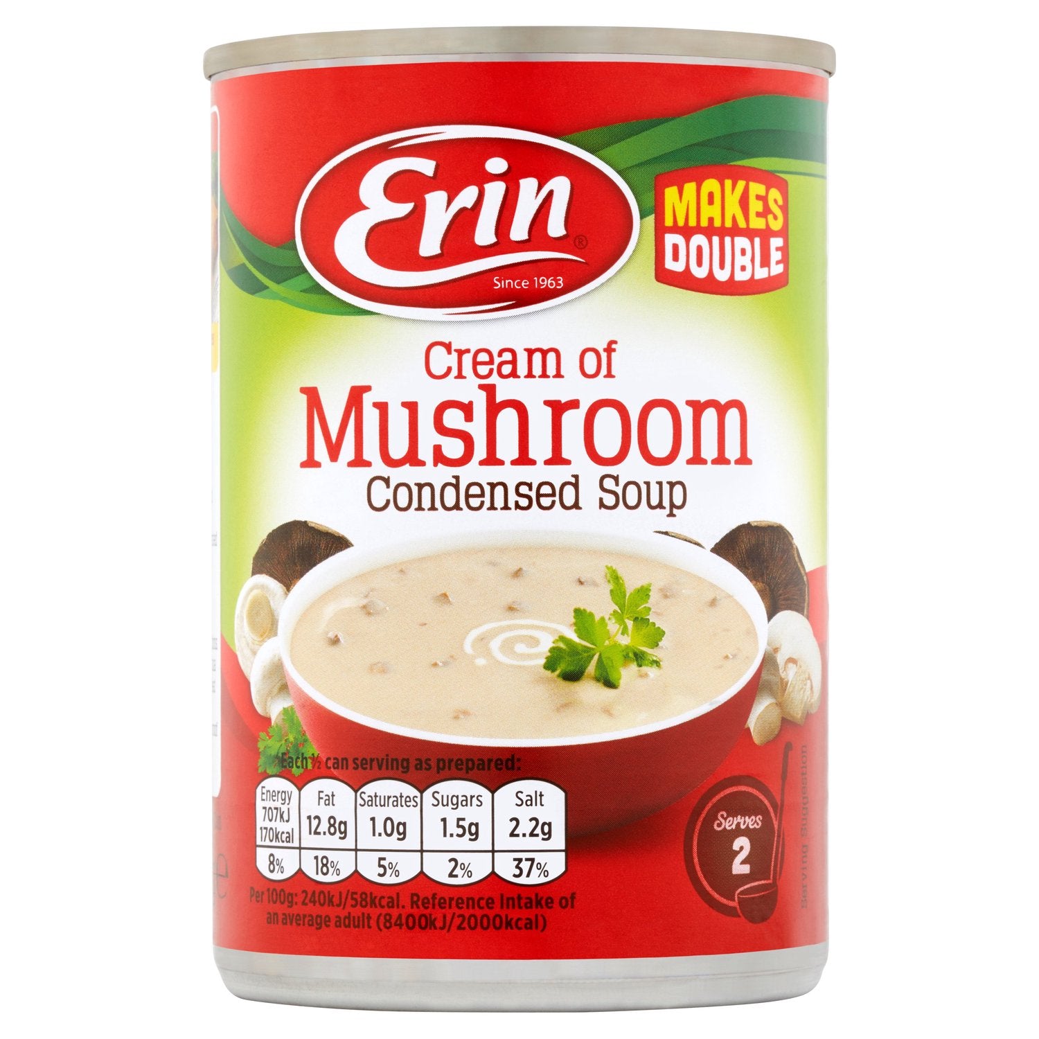 12 x Erin Cream Of Mushroom Condensed Soup 295G