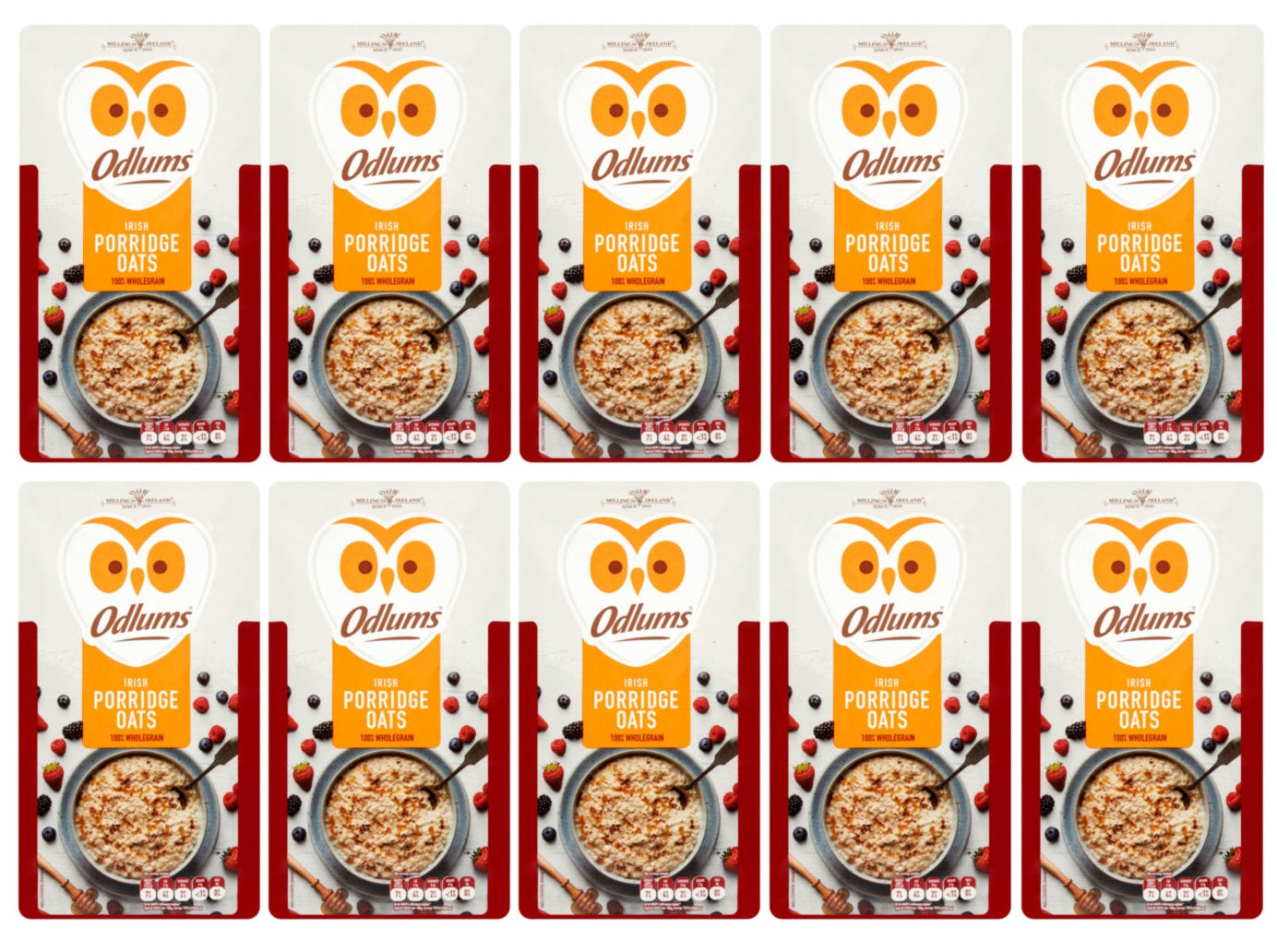 10 x Odlums Irish Porridge Oats 1.5Kg 50% Extra Free