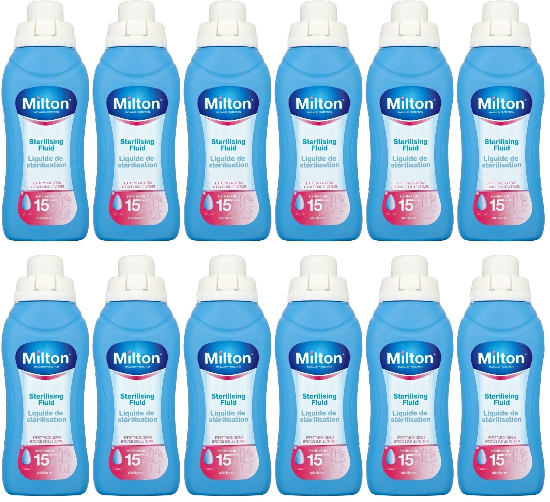 12 x Milton Strilising Fluid 500Ml