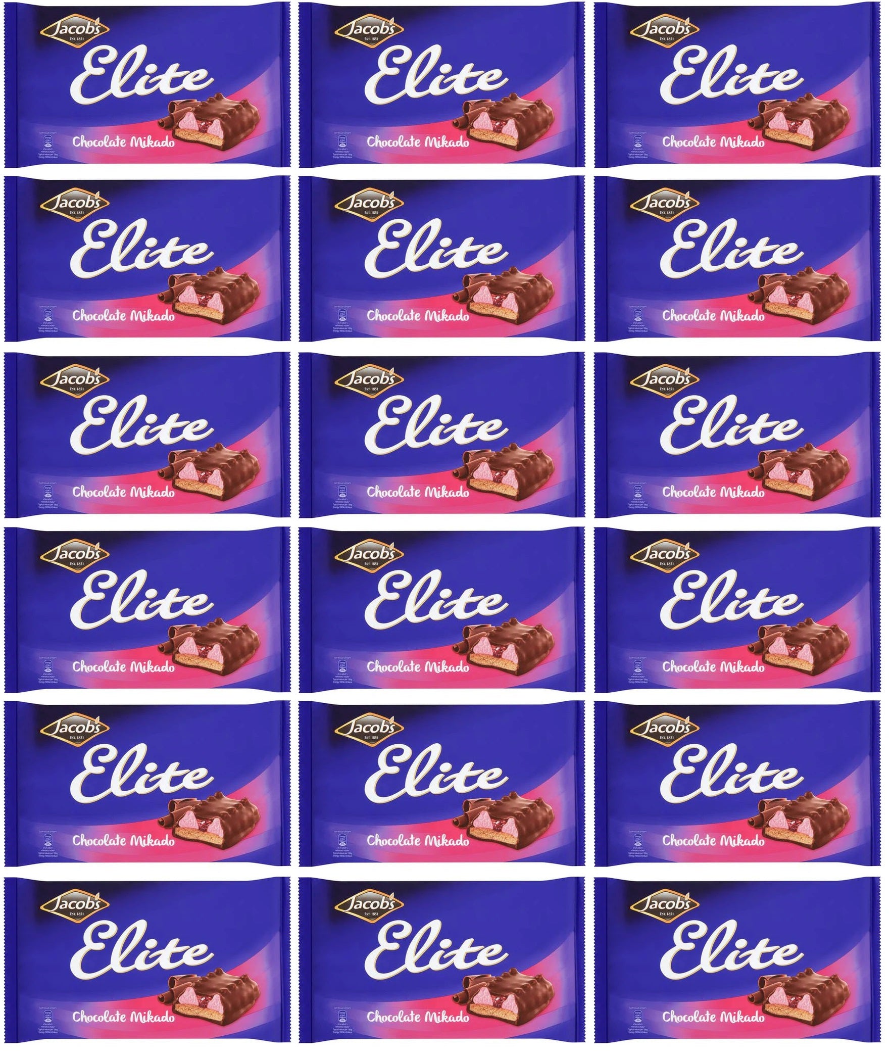 18 x Jacob's Elite Chocolate Mikado 176G