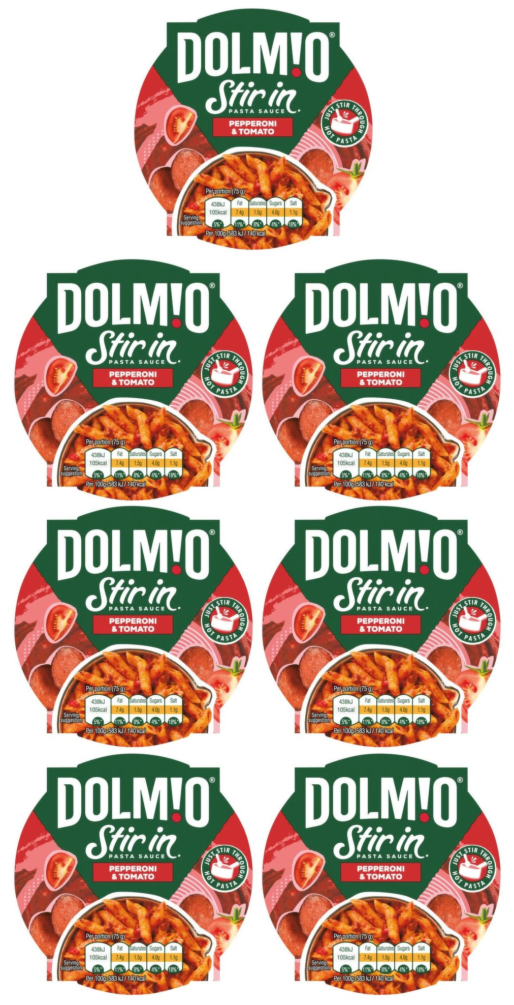 7 x Dolmio Stir In Pasta Sauce Pepperoni & Tomato 150G