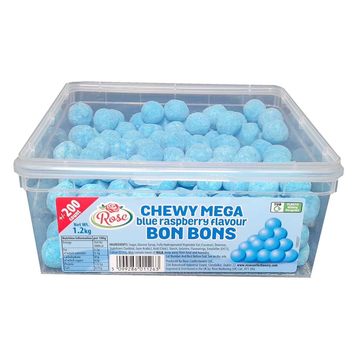 200 x Rose Mega Blue Raspberry Bon Bon