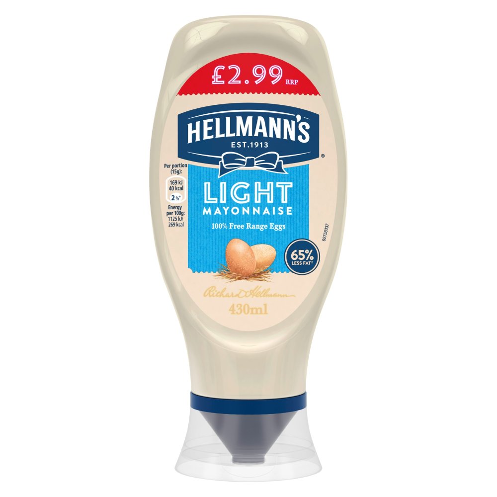 8 x Hellmann's  Mayonnaise Light 430 Ml