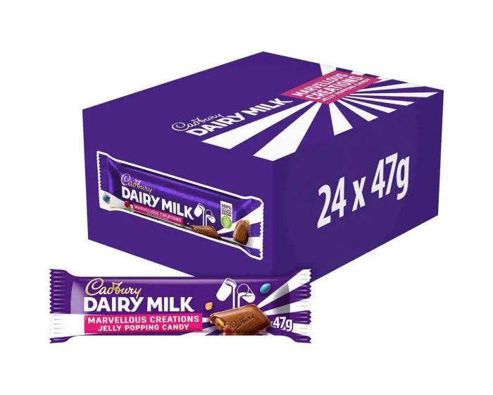 24 x Cadbury Dairy Milk Marvellous Creations Jelly Popping Candy 47G