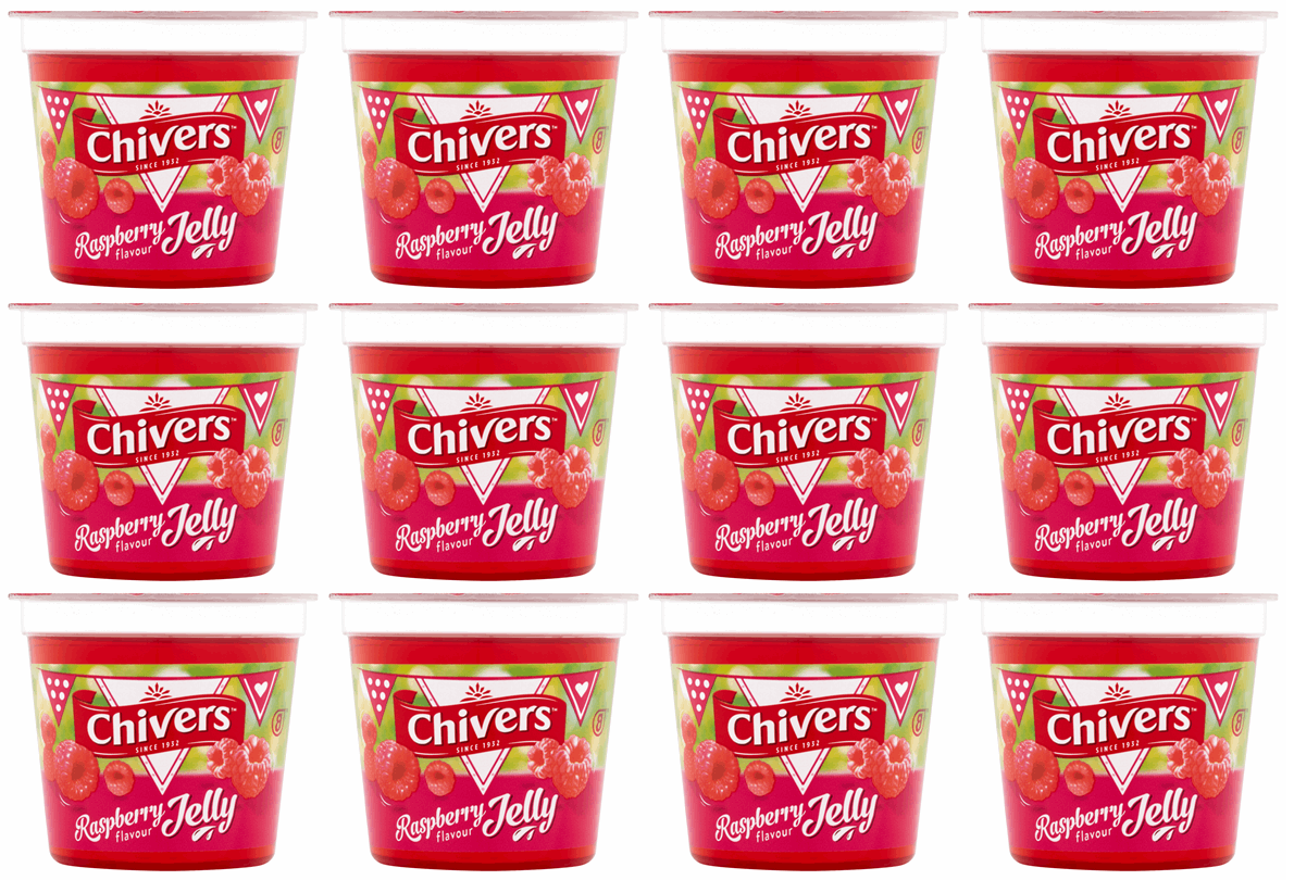 12 x Chivers Raspberry Flavour Jelly 125G