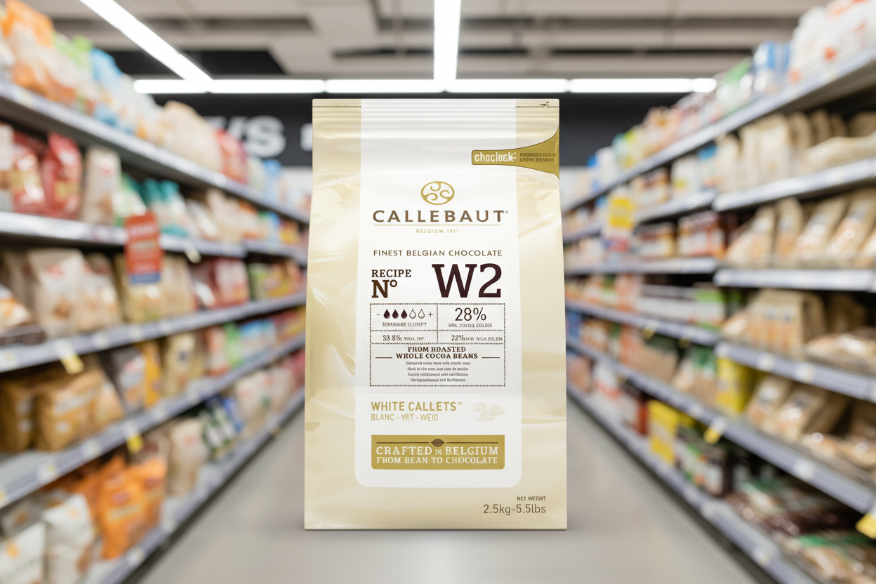 8 x Callebaut Finest Belgian Chocolate White Callets 2.5Kg