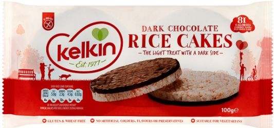 12 x Kelkin Dark Chocolate Rice Cakes 100G