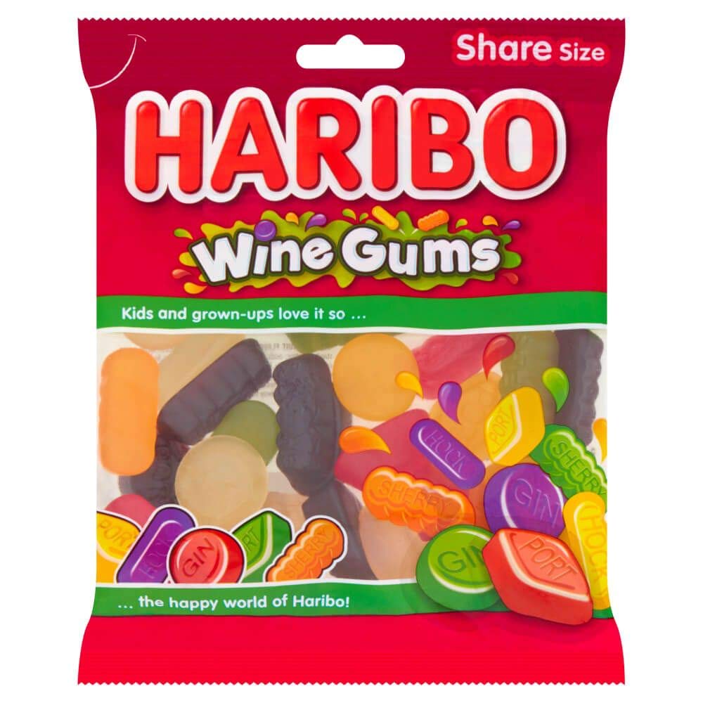 12 x Haribo Wine Gums Bag 160G