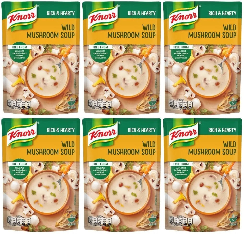 6 x Knorr Rich & Hearty Wild Mushroom Soup 390G