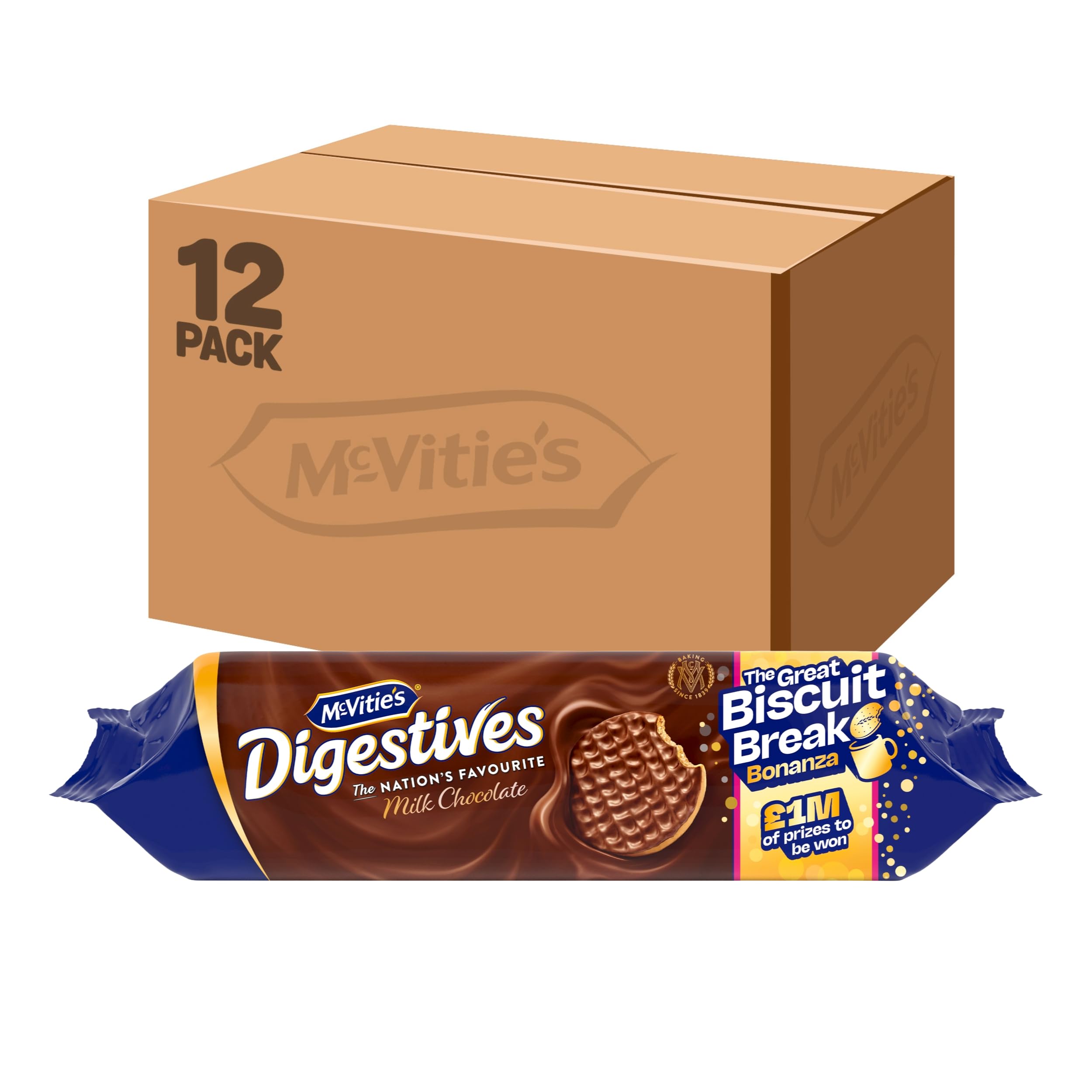 12 x Mcvitie's Milk Chocolate Digestive Biscuits 400G