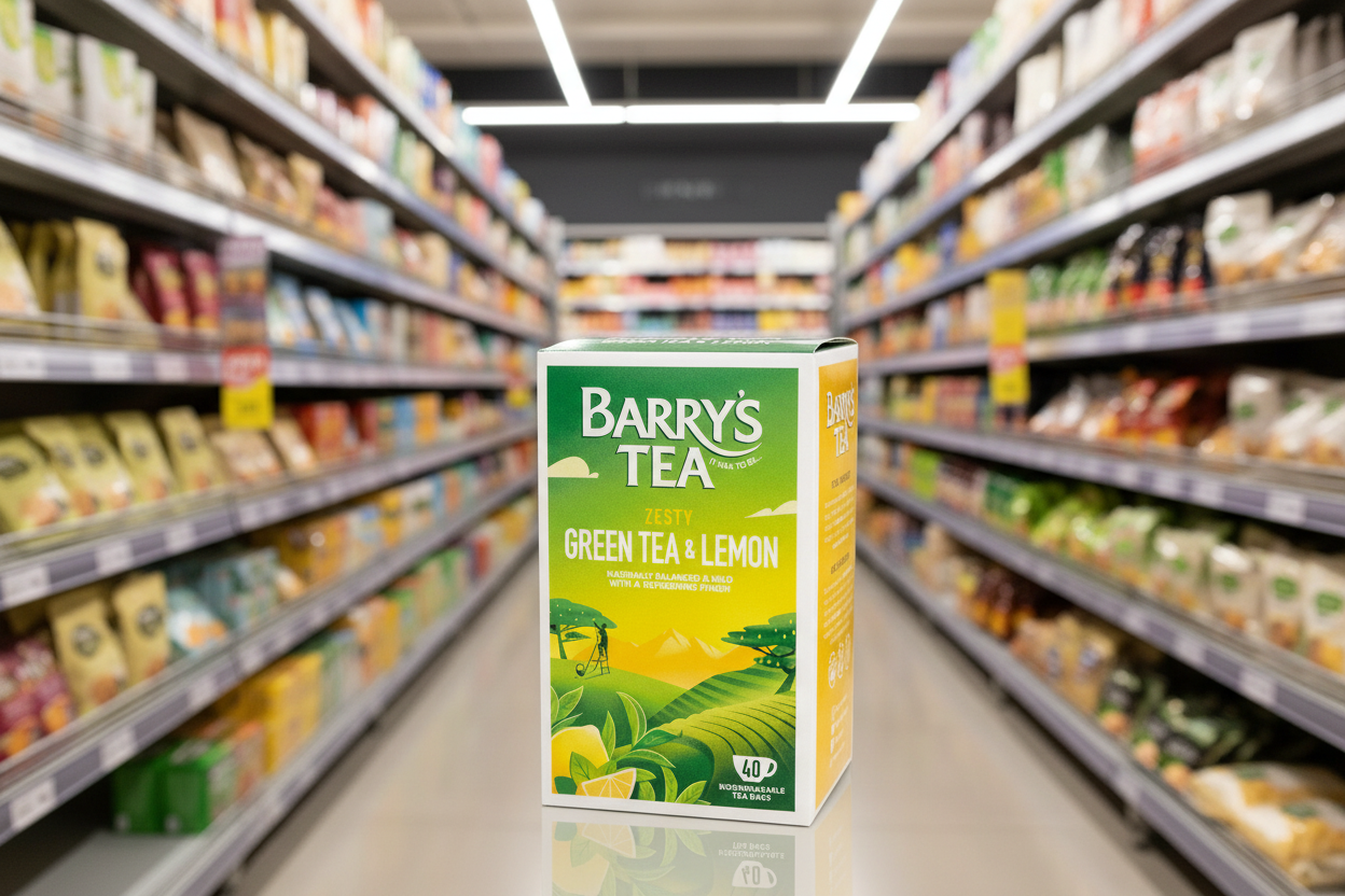 12 x Barry's Tea Green Tea & Lemon 40 Biodegradable Tea Bags 80G