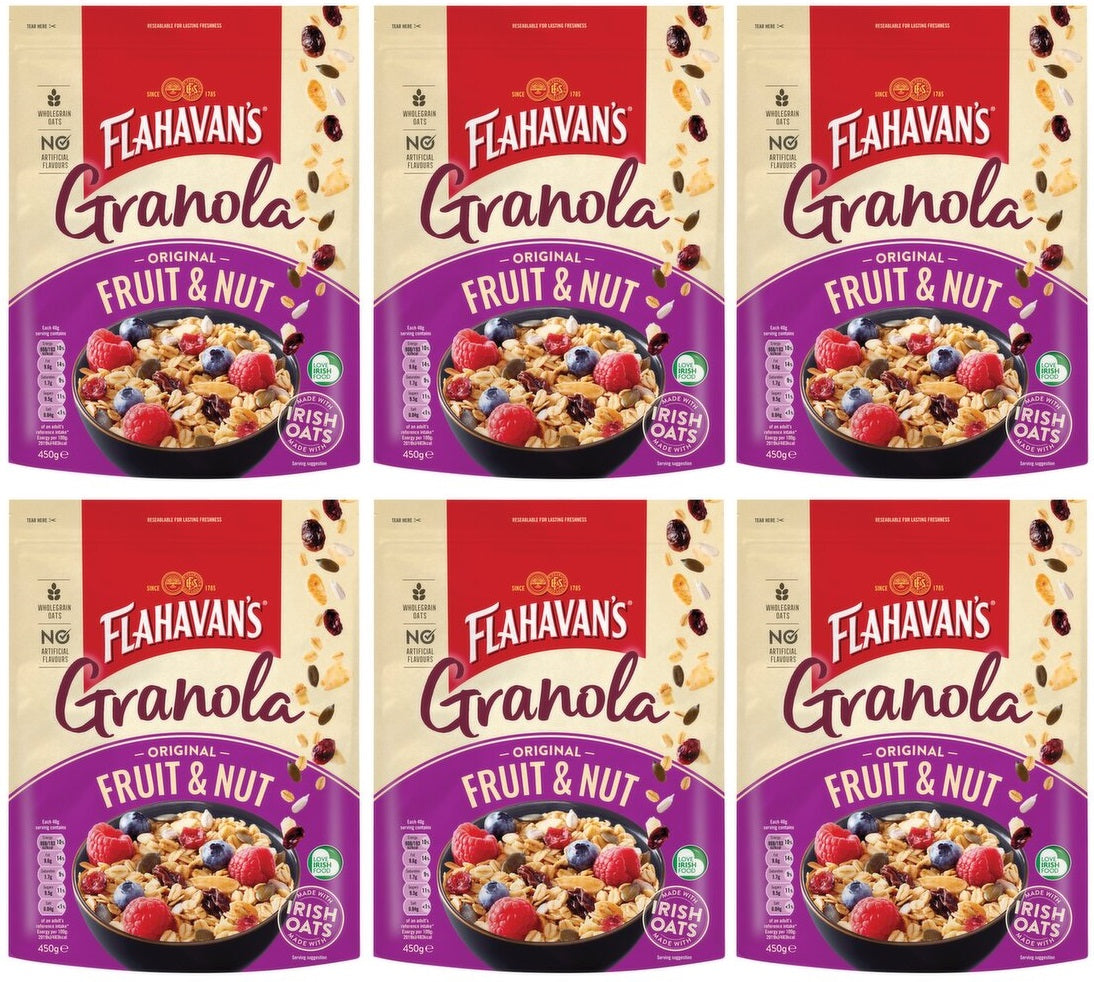 6 x Flahavan's Original Fruit & Nut Granola 450G