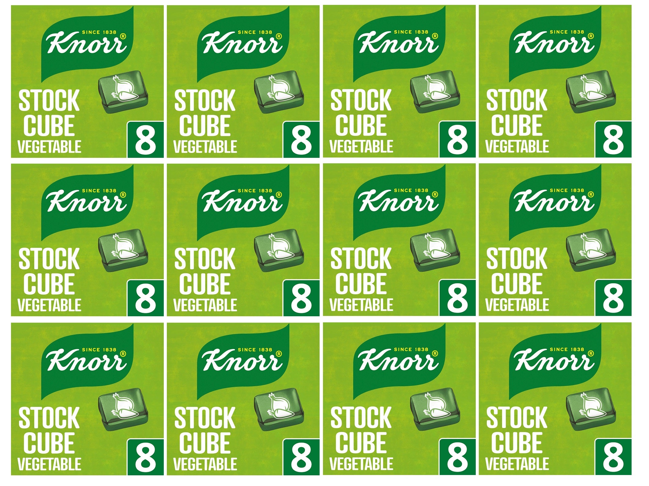 12 x Knorr  Stock Cubes Vegetable 8X 10 G