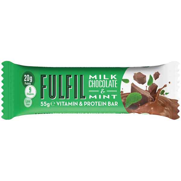 15 x Fulfil Milk Chocolate & Mint Flavour Vitamin & Protein Bar 55G