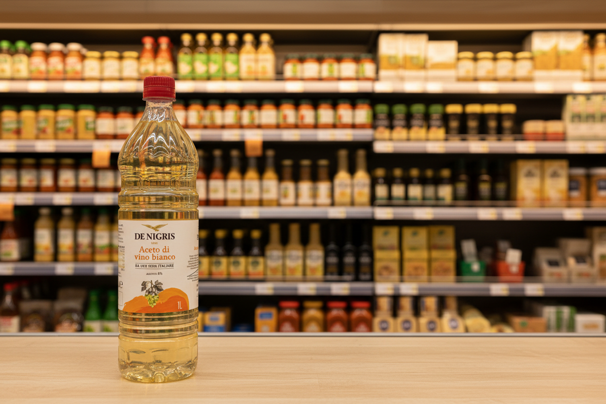 12 x De Nigris White Wine Vinegar 1L