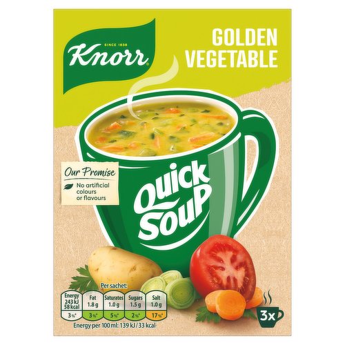 12 x Knorr Quick Soup Gold Vegetable 3's 48G