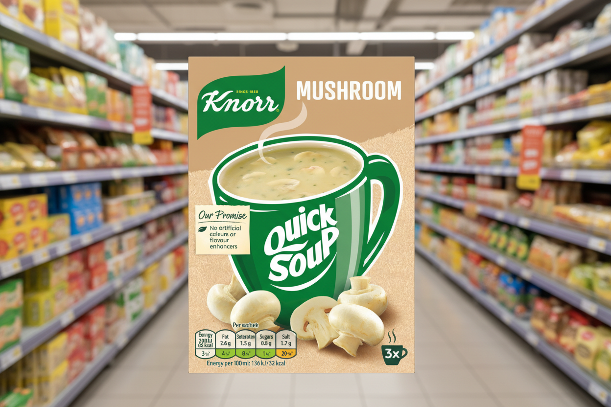 12 x Knorr Quick Soup Mushroom 3's 45G