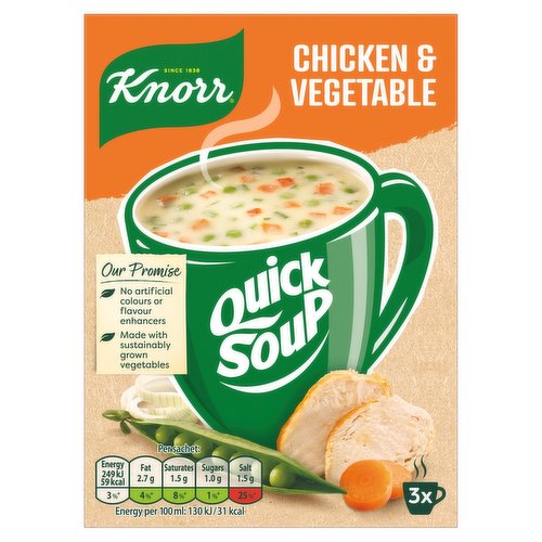 12 x Knorr Quick Soup Chicken & Vegetable 3's 42G