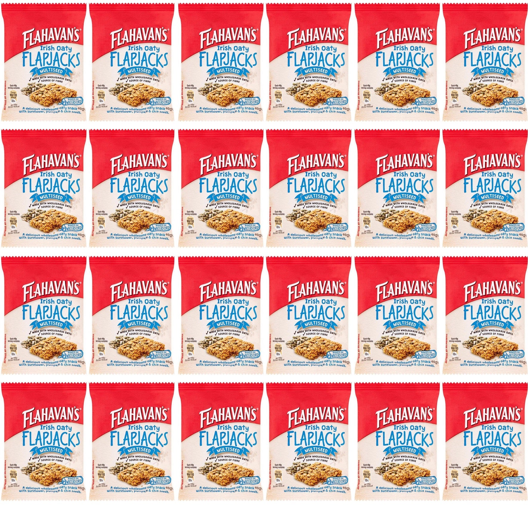 24 x Flahavan's Irish Oaty Flapjacks Multiseed 40G