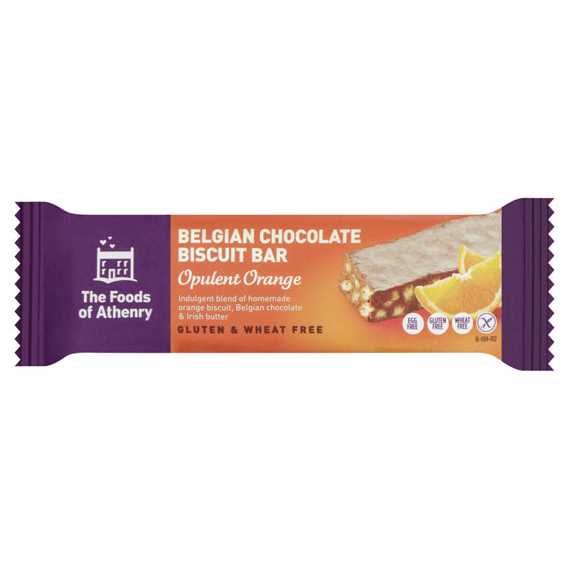 20 x The Foods Of Athenry Belgian Chocolate Biscuit Bar Opulent Orange 55G