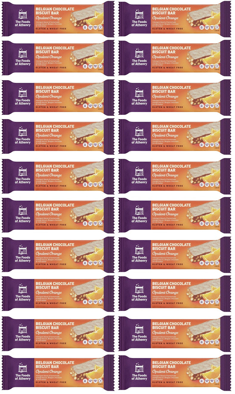 20 x The Foods Of Athenry Belgian Chocolate Biscuit Bar Opulent Orange 55G