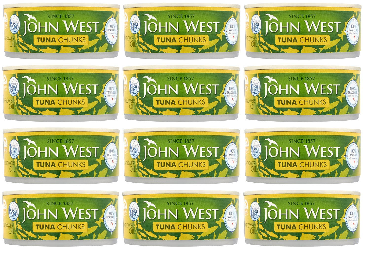 12 x John West Tuna Chunks In Sunflower Oil 145G