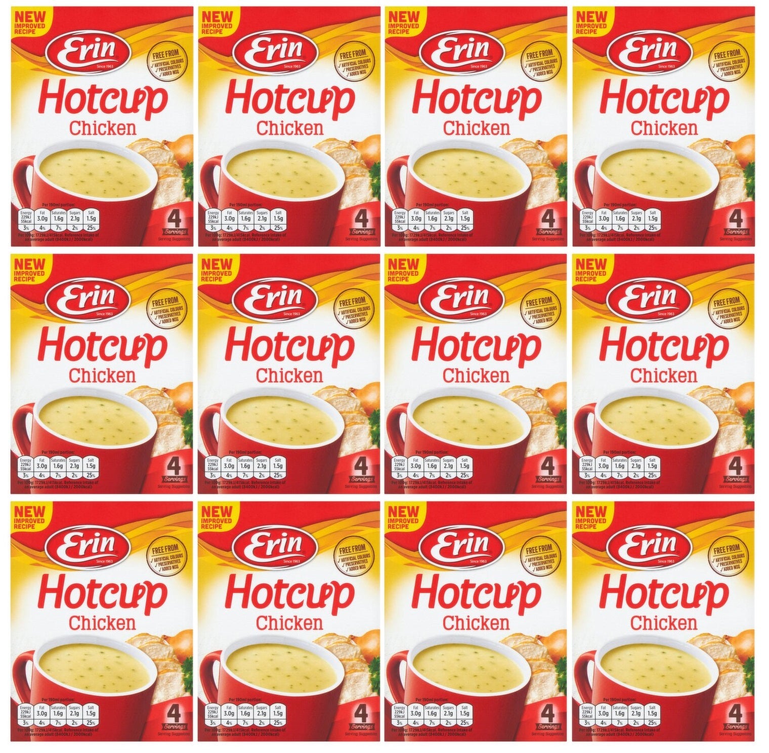 12 x Erin Hotcup Original Chicken 53G