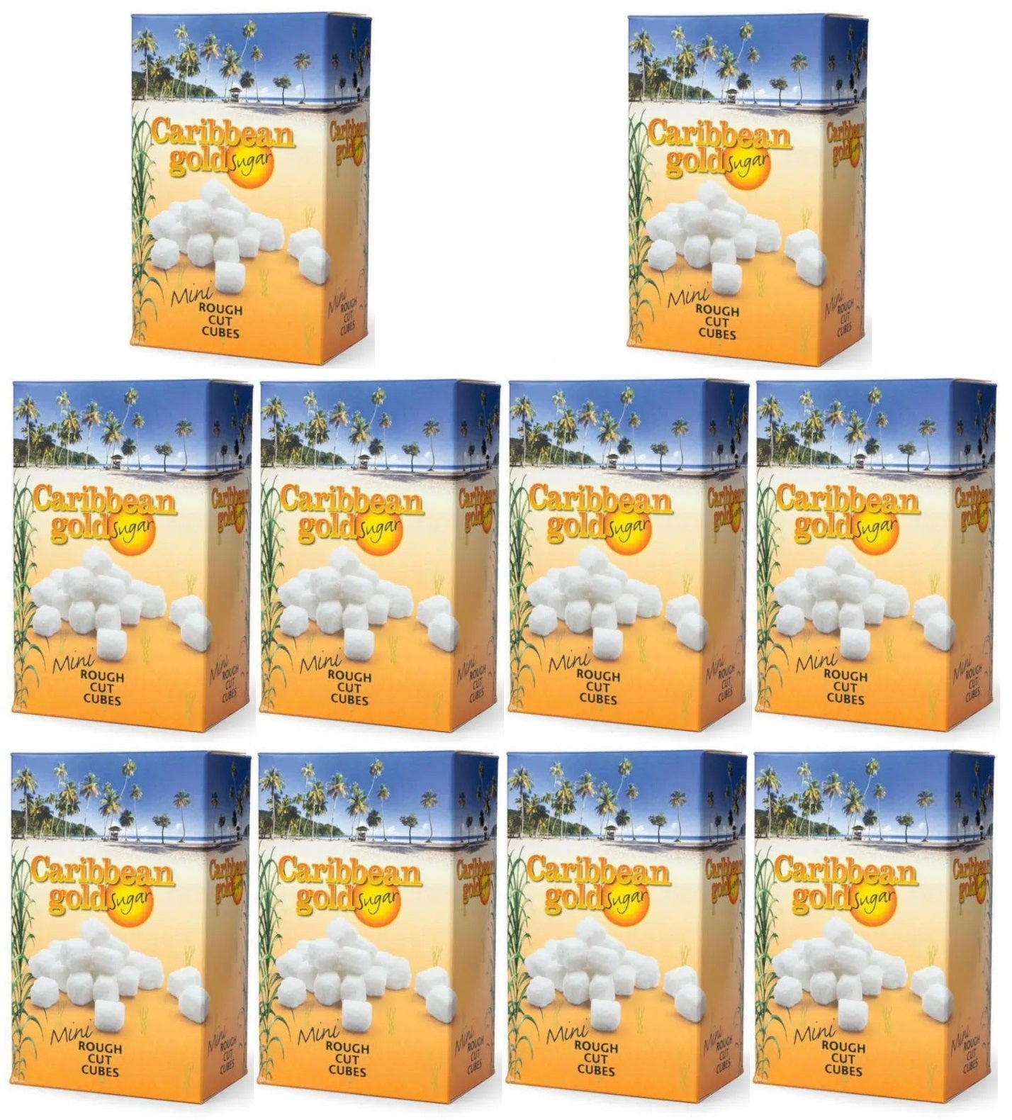 10 x Caribbean Gold Sugar Cubes White 500G