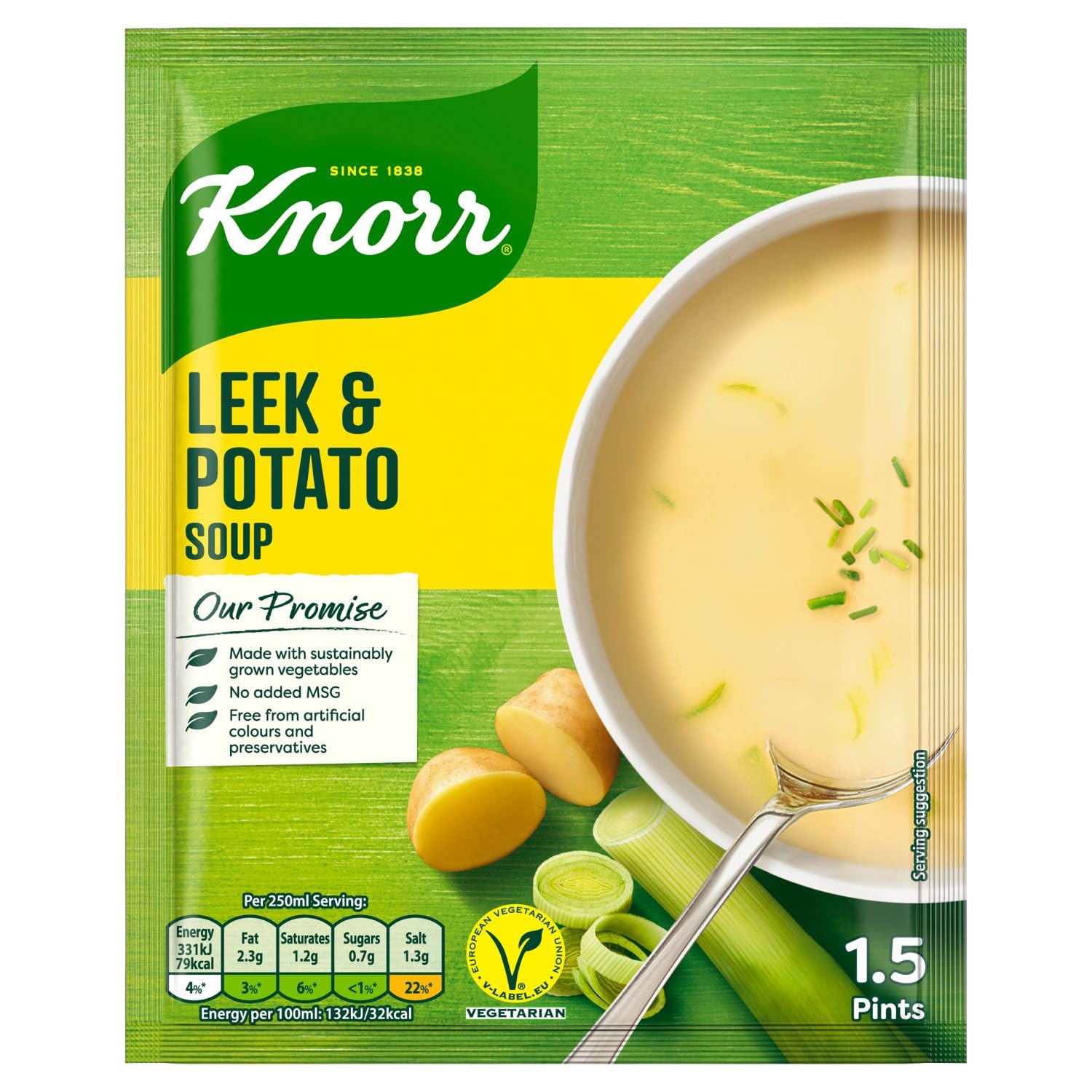 12 x Knorr Leek & Potato Soup 1.5 Pints/70G