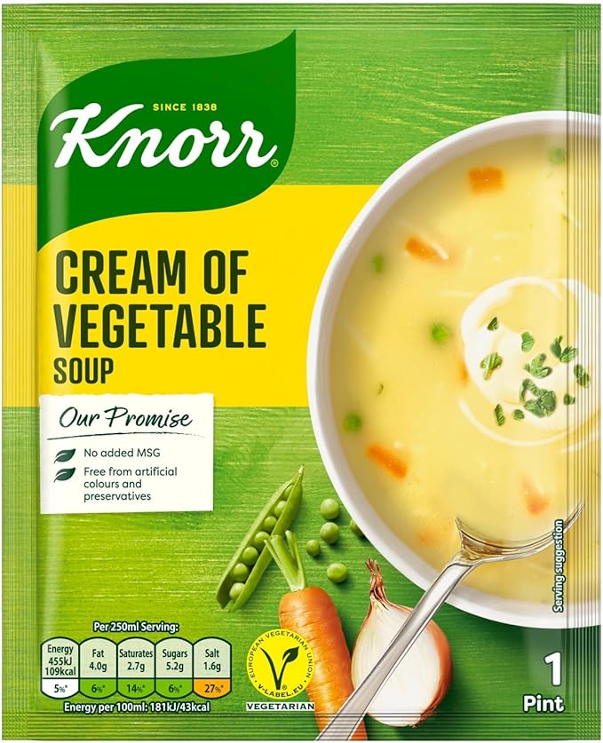 12 x Knorr Cream Of Vegetable Soup 1 Pint/44G