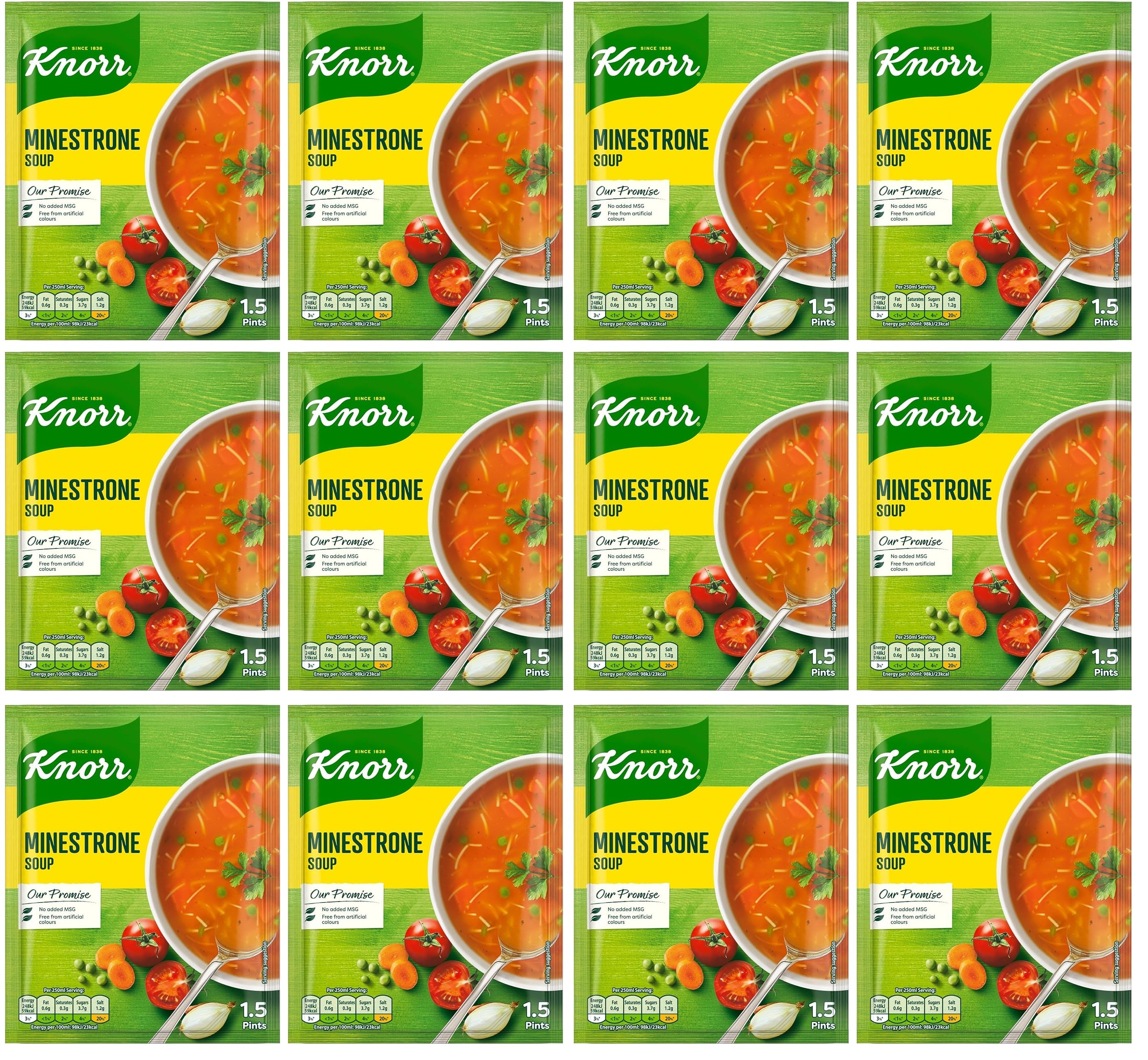 12 x Knorr Minestrone Soup 1.5 Pints/59G