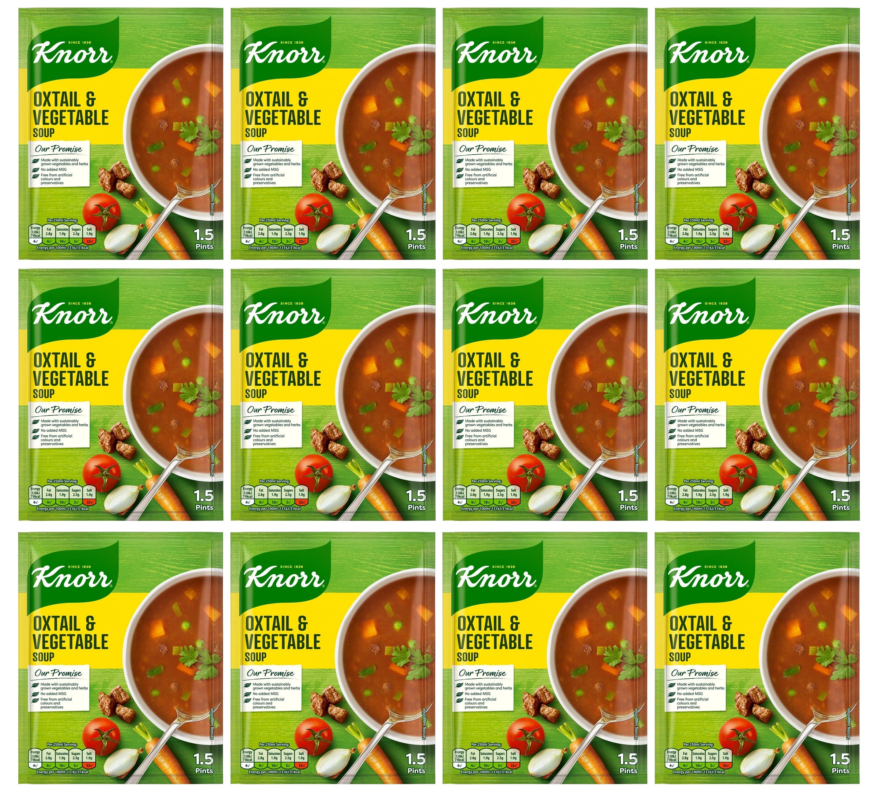 12 x Knorr Oxtail & Vegetable Soup 1.5 Pints/66G