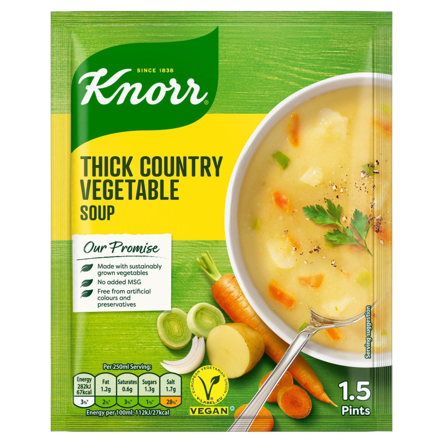 12 x Knorr Thick Country Vegetable Soup 1.5 Pints/65G