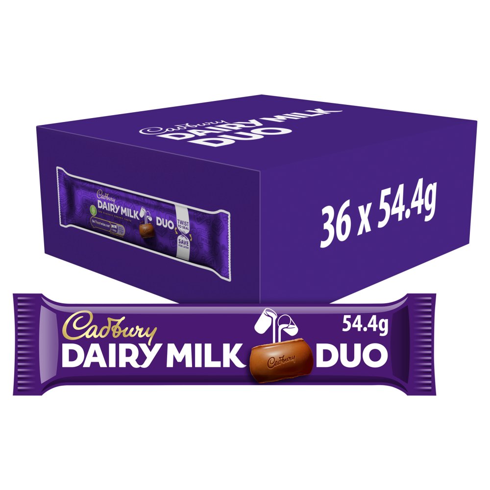 36 x Cadbury Dairy Milk Duo Chocolate Bars 54.4G