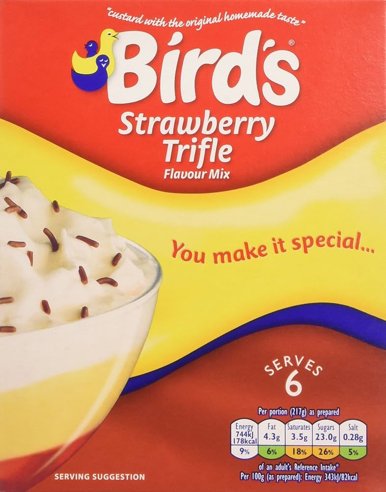 10 x Bird's Strawberry Flavour Trifle Kit 141G