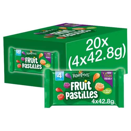 20 x Rowntree's Fruit Pastilles Vegan Friendly Sweets Multipack 42.8G 4 Pack