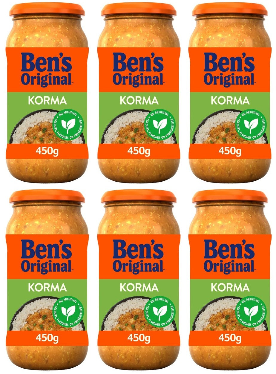 6 x Bens Original Korma Sauce 450G