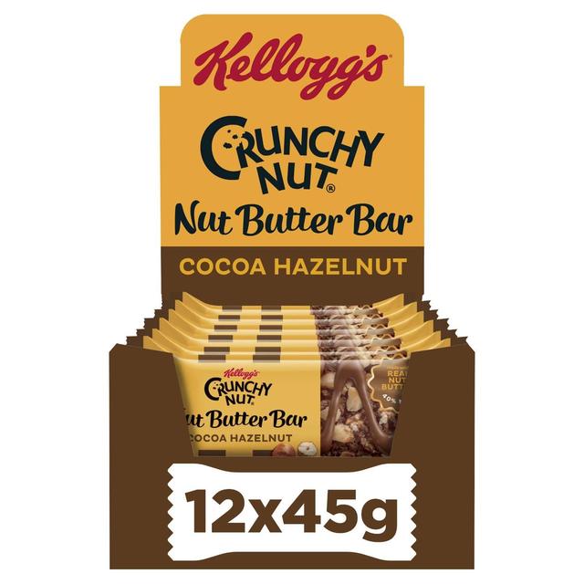 12 x Kellogg's Crunchy Nut Nut Butter Bar Cocoa Hazelnut 45G