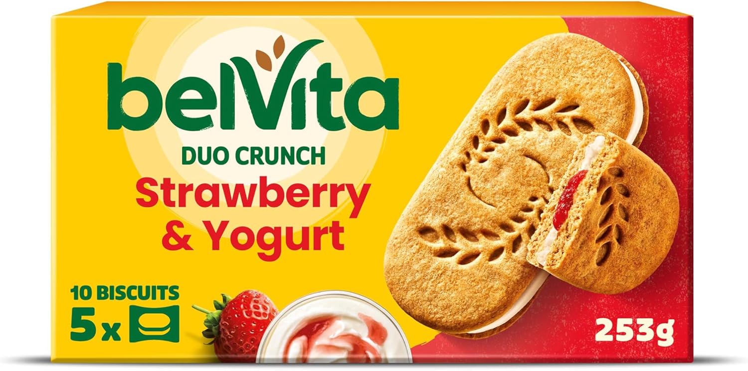 18 x Belvita Duo Crunch Strawberry & Yogurt 50.6G