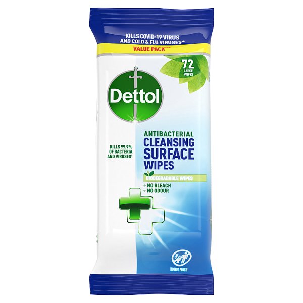 5 x Dettol Antibacterial Cleansing Surface Wipes 72 Large Wipes